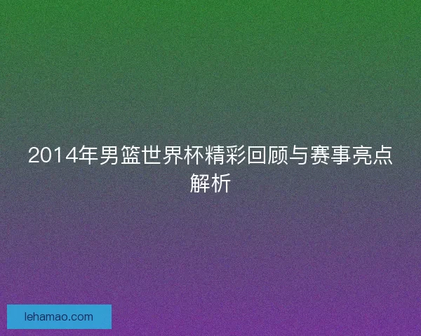 2014年男篮世界杯精彩回顾与赛事亮点解析