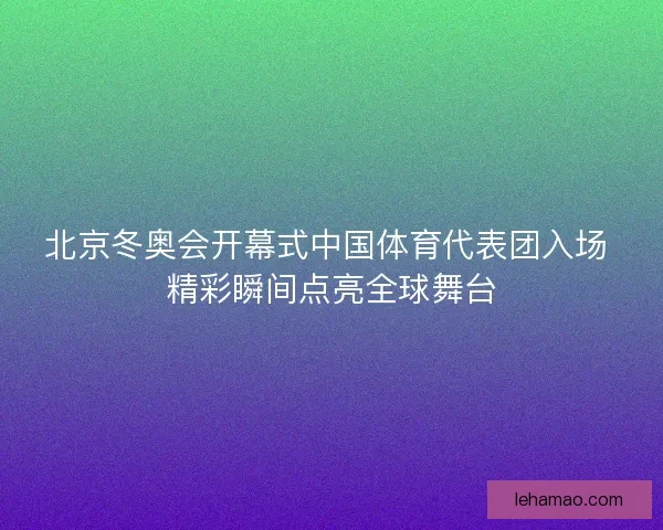 北京冬奥会开幕式中国体育代表团入场 精彩瞬间点亮全球舞台 北京冬奥会开幕式中国体育代表团入场 精彩瞬间点亮全球舞台