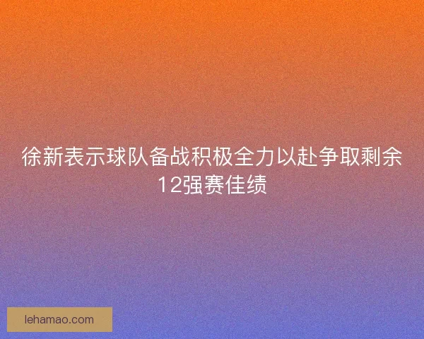 徐新表示球队备战积极全力以赴争取剩余12强赛佳绩