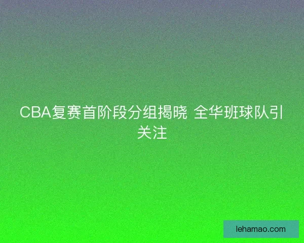 CBA复赛首阶段分组揭晓 全华班球队引关注 CBA复赛首阶段分组揭晓 全华班球队引关注